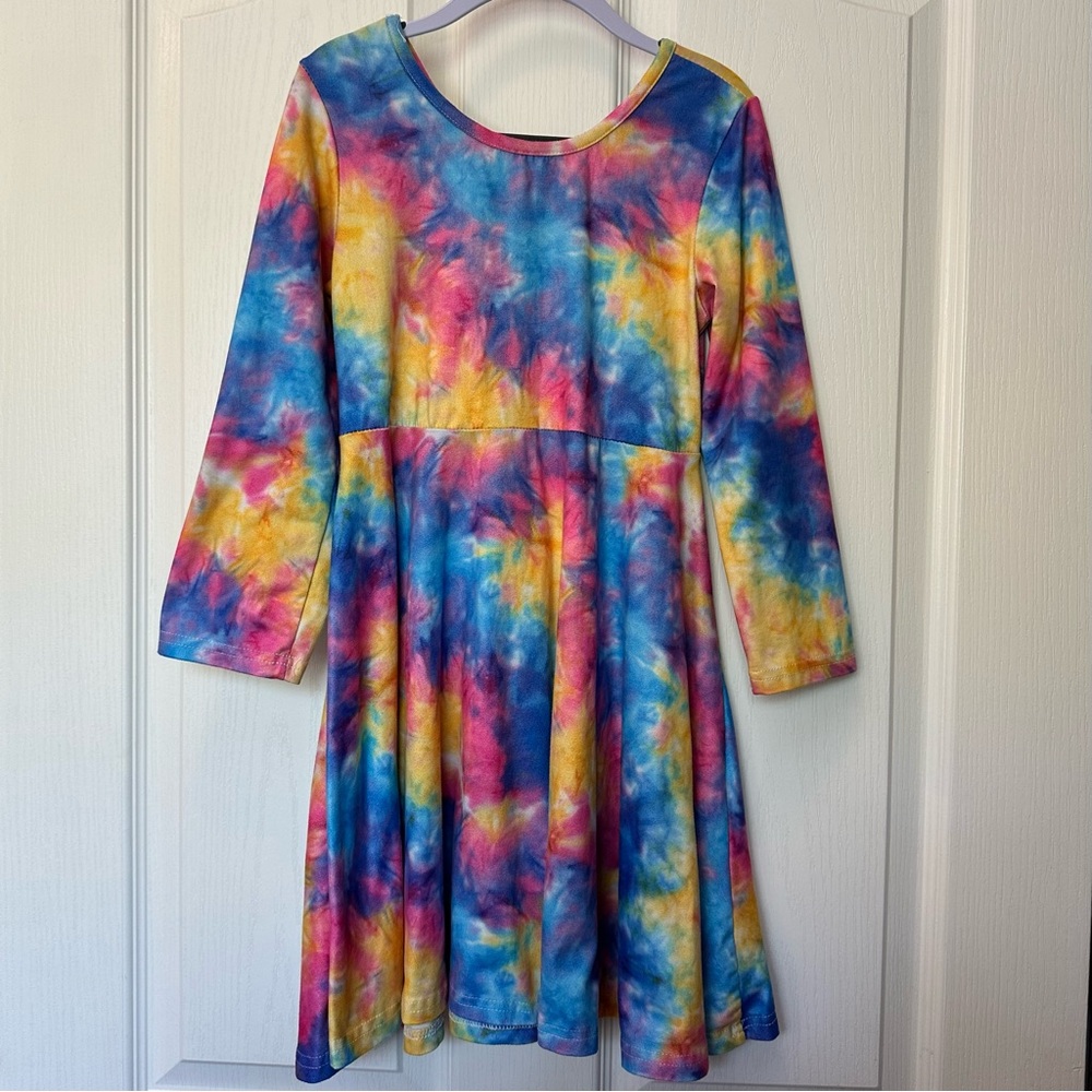 Kids Tie-Dye Skater Dress - Multicolor
